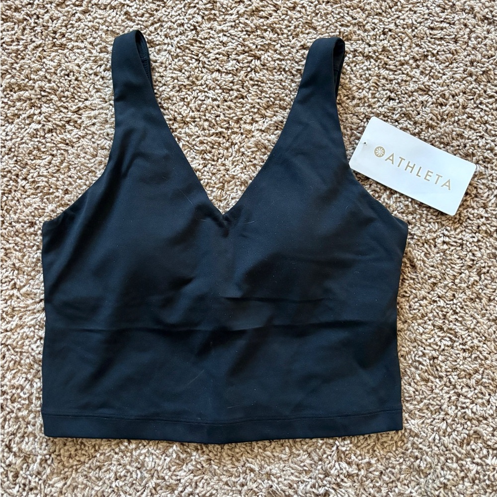NWT Athleta Transcend V-Neck Crop Sports Bra A-C